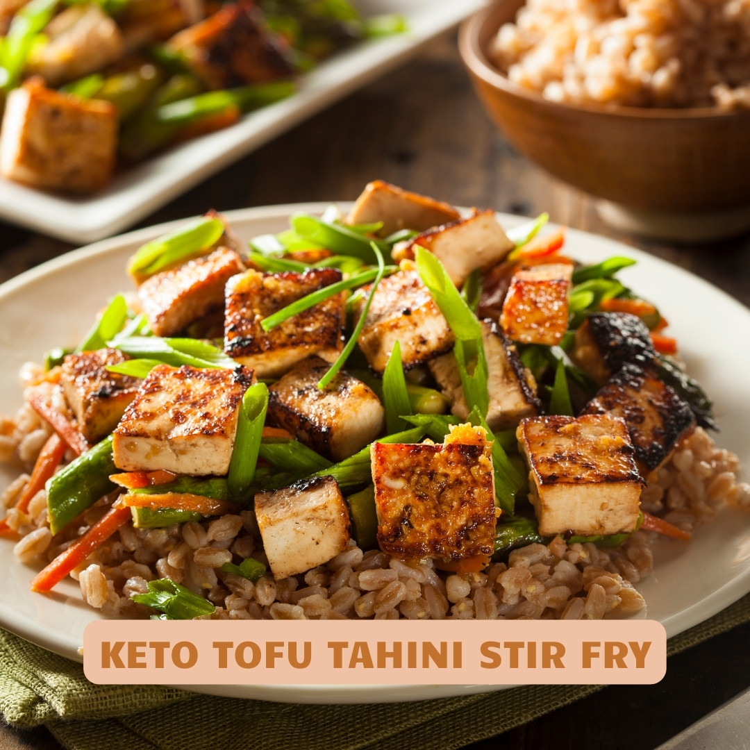 keto tofu tahini stir fry